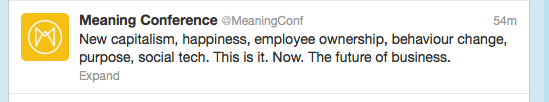 Meaning 2012 conference tweet